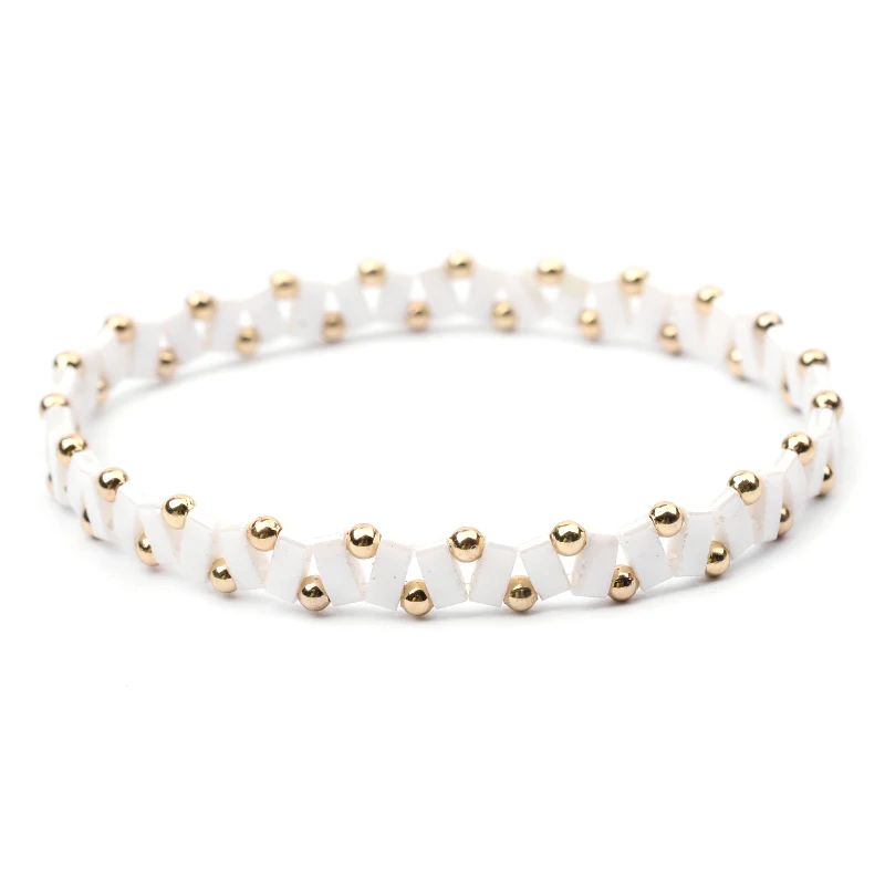 8-White BOJIU 23 Colors Bohemia Miyuki Tila Beads Bracelets For Women Boho Adjustable Delica Beads Bracelets Lady Gift Joyeria BC352 - Окраска металла: 8-White