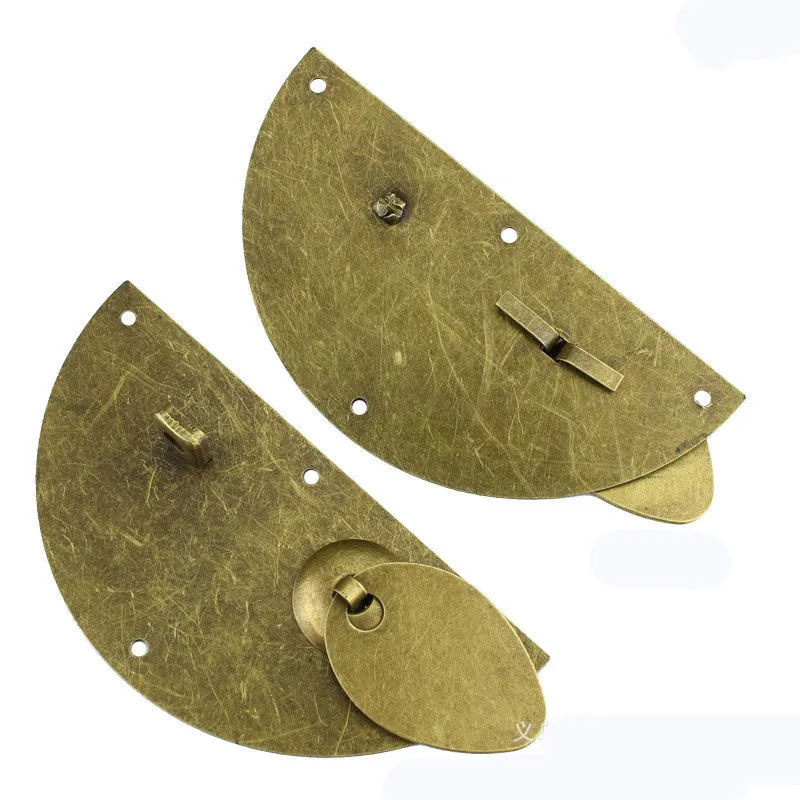 Round Furniture Antique Handle Locks Crafts Wooden Box Buckle Drawer Handle Lock Furniture Hardware Accessories