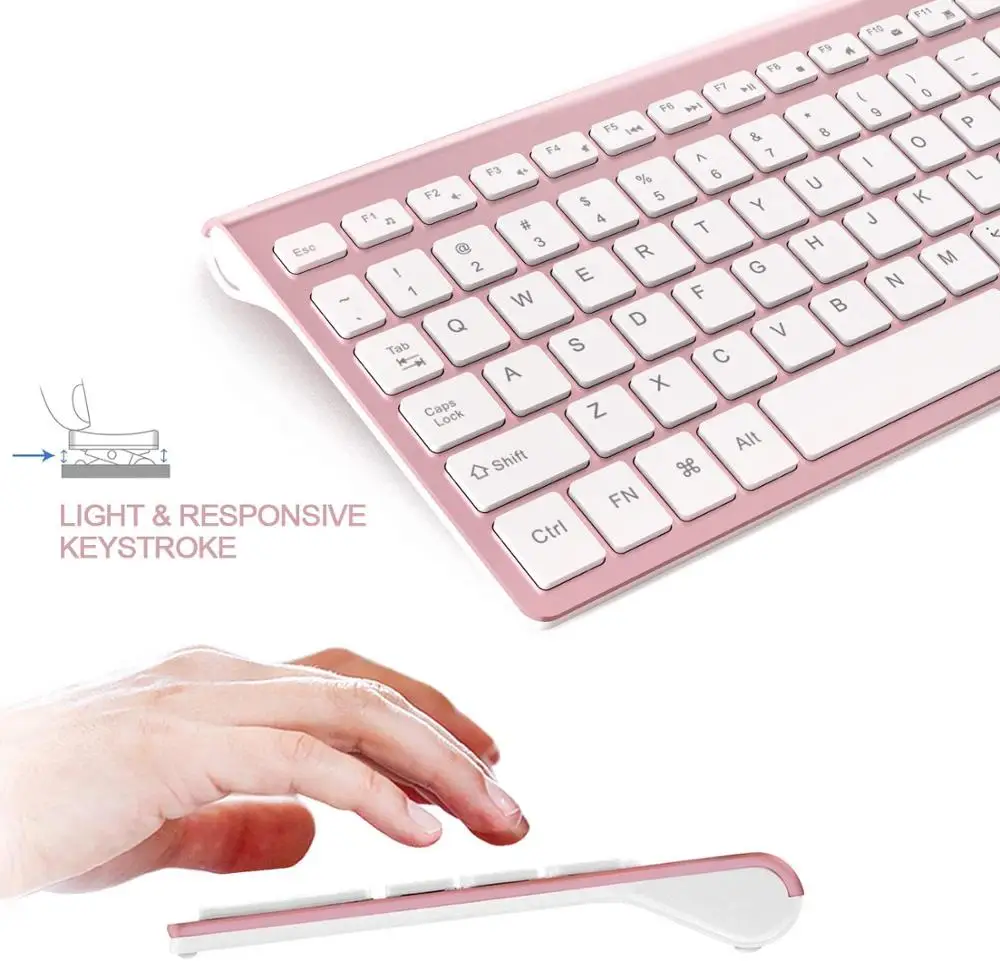 Teclado sem Fio e Mouse Conjunto de Economia de Energia Compatível sem Fio Ultra Ergonômico Silencioso Teclado Mouse Multi-sistema Escritório Terno - Imagem 5