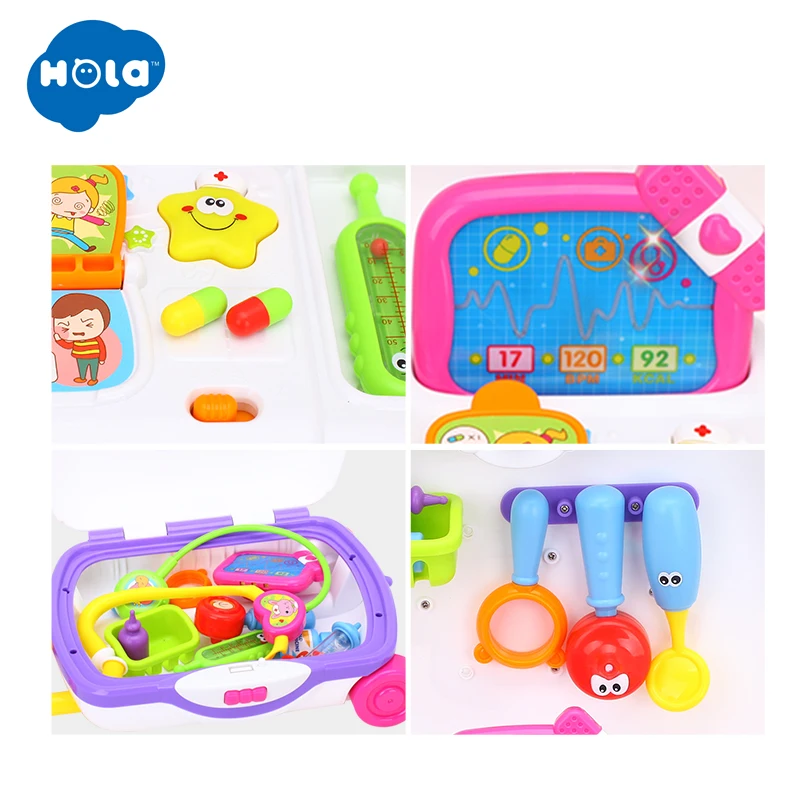 HOLA TOYS 3107 чемодан доктора ролевые игры игрушки с музыкой и светом для детских подарков
