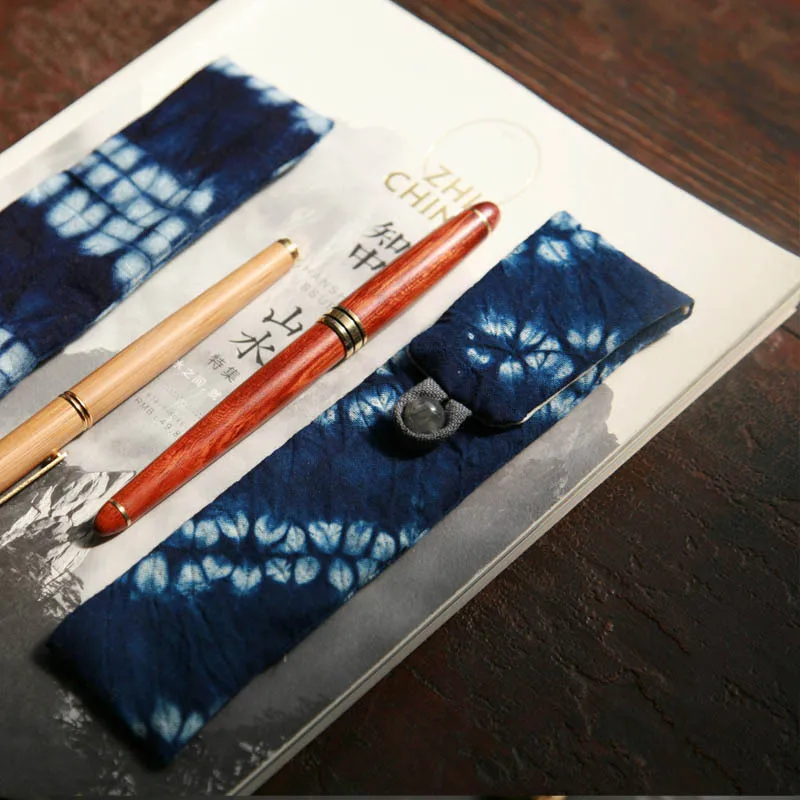 

[Qian li] Old Cloth Blue Storage Bag Protective Case Simple Low Profile Fabric Handmade Fountain Pen Pencil Case Multi-Pack