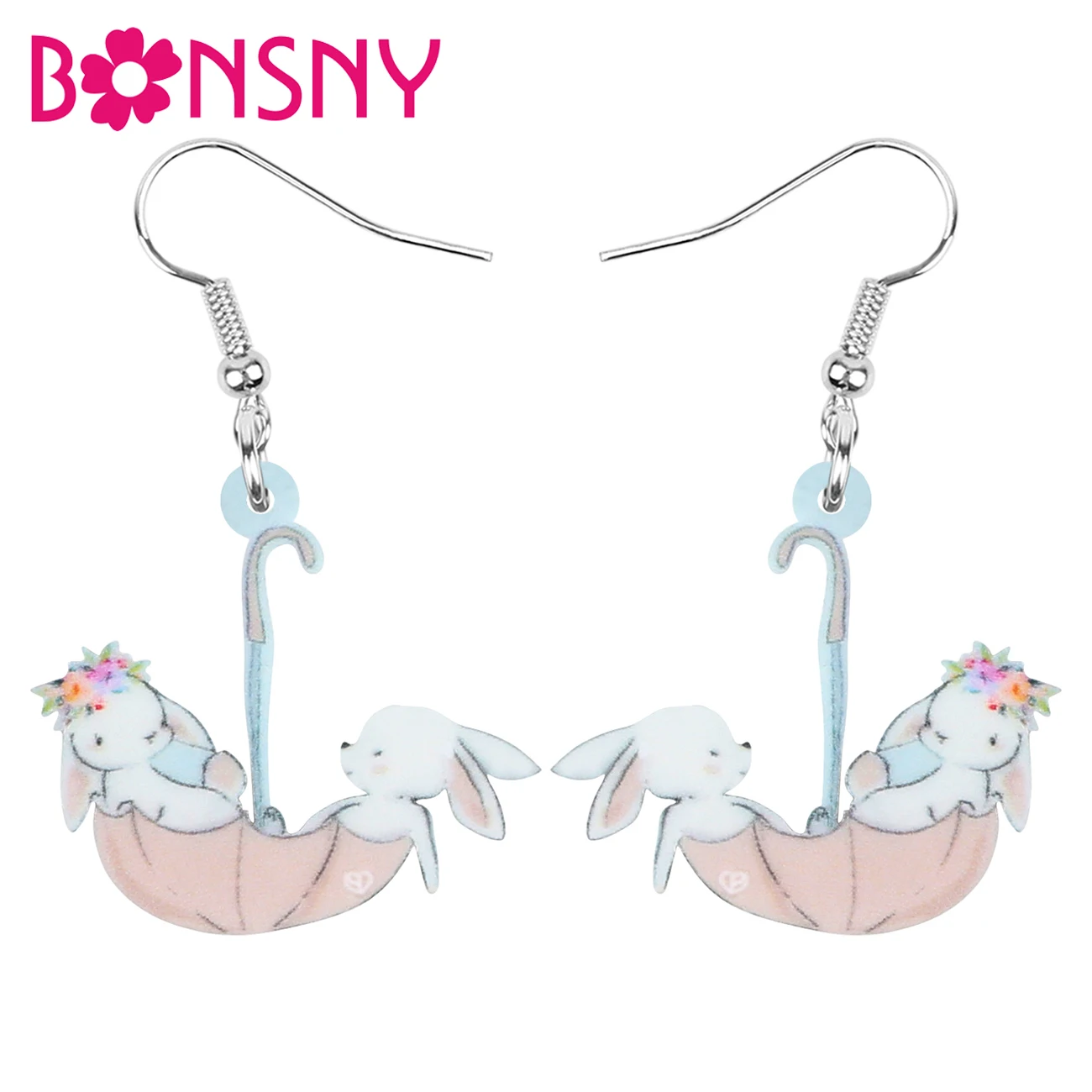 ARWA зонтик из акрила Пасхальный заяц кролик животное серьги Большая подвеска в