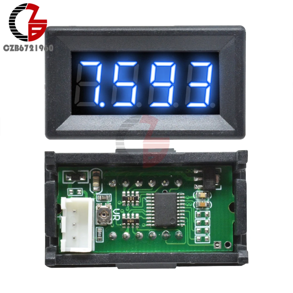 4 Digit 0-100V DC LED Digital Voltmeter 4 Bit 3 Wire Car Motorcycle Voltage Meter Lithium Battery Volt Tester Detector Monitor