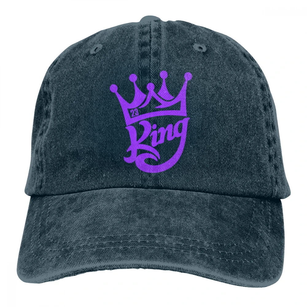 King 23 Casquette черные унисекс Мужские Женские джинсовые бейсболка с ремешком кепки регулируемые Гольф папа шляпа