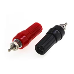 2 pcs/lot 4mm Plum M4 Cold Pressure Connectors Audio Plug Crimp Terminal Amplifier Horn Plastic Solderless DIY