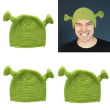 Вязаная шапочка ручной работы для взрослых; Милая эластичная шапочка с длинными ушками и героями мультфильмов; карнавальный костюм на Хэллоуин