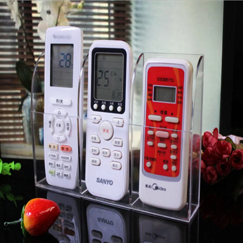

1/2/3 Slots Clear Transparent Acrylic Remote Control Holder Organizer Storage Box Holder Case Wall Mount Air Conditioner Holder