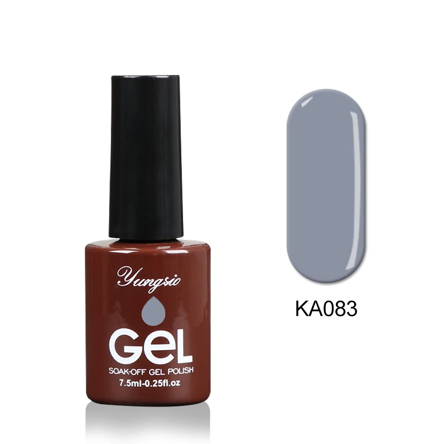 Rubber Base Coat and Top Gel Varnish Paint Black White Red Shiny Colors 7.5ml Soak Off Long Lasting Nail Color Gel - Цвет: KA083