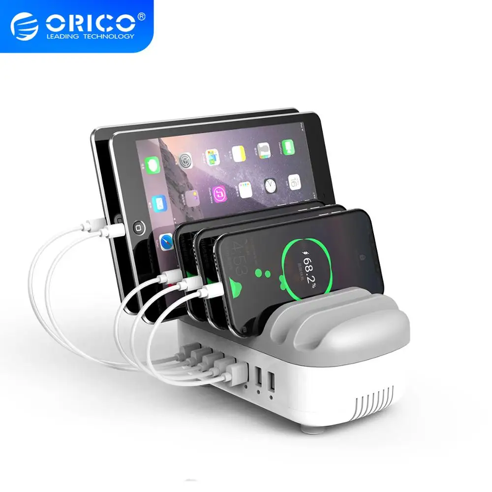 Зарядная док станция ORICO с держателем USB зарядное устройство 70 Вт 5V2.4A * 7 зарядка