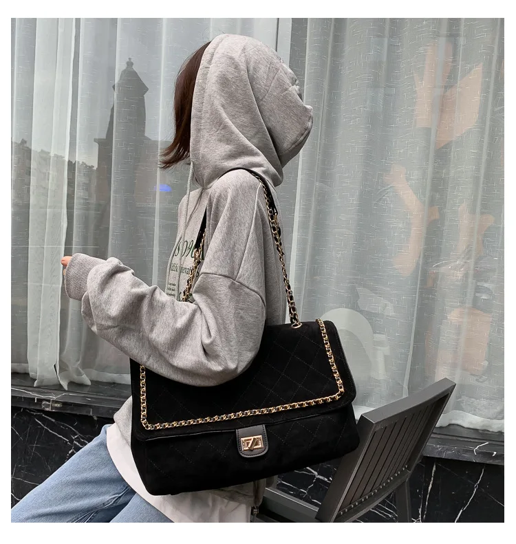 Sac femme nouveau золотая цепочка черная/синяя сумка-мессенджер Повседневная Большая сумка для покупок клетчатая большая сумочка женская сумочка сумки на плечо