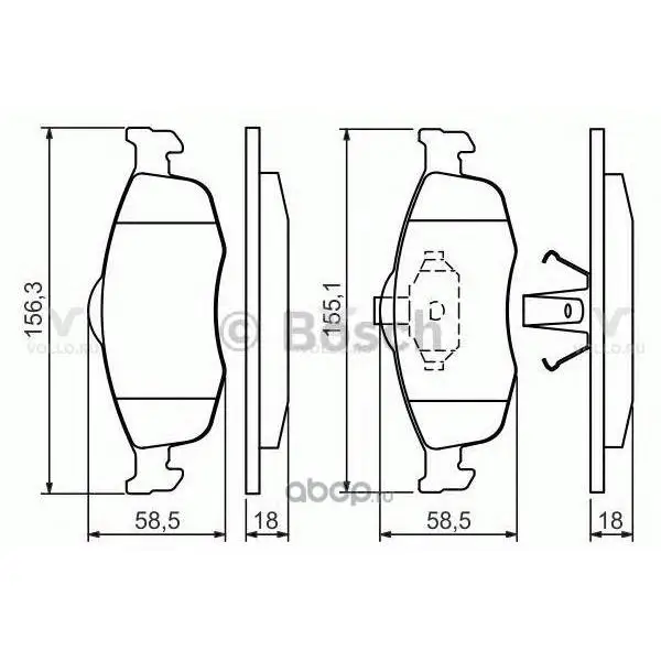 0986460969 BOSCH ДИСКОВЫЕ КОЛОДКИ ПЕРЕДНИЕ