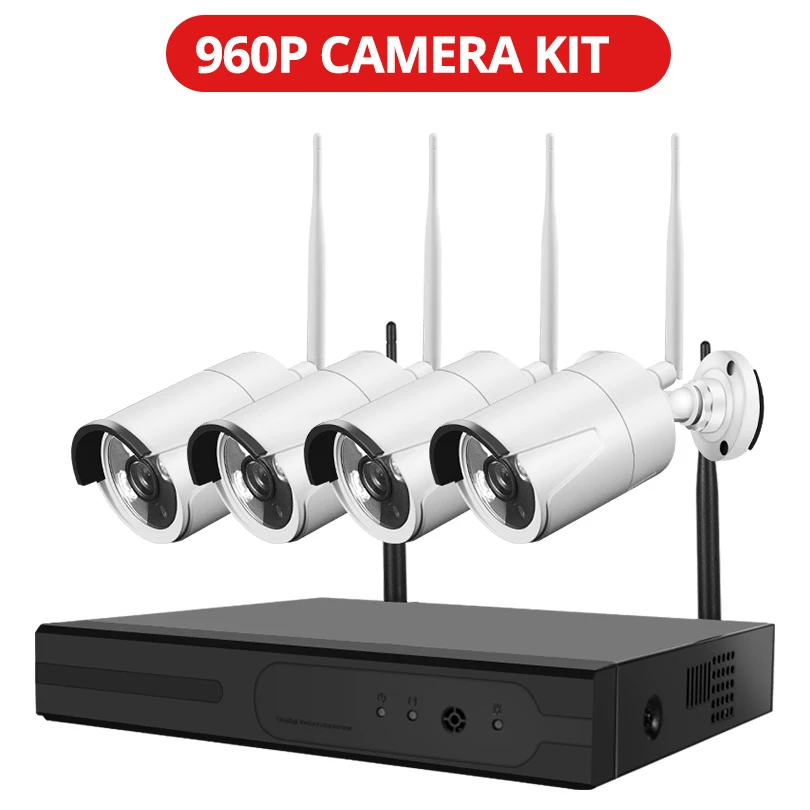 Wheezan система безопасности камеры 1080P 8CH Беспроводной NVR комплект CCTV Wifi домашний комплект ip-камер видеонаблюдения Открытый Водонепроницаемый P2P - Цвет: 960p set 4 cameras