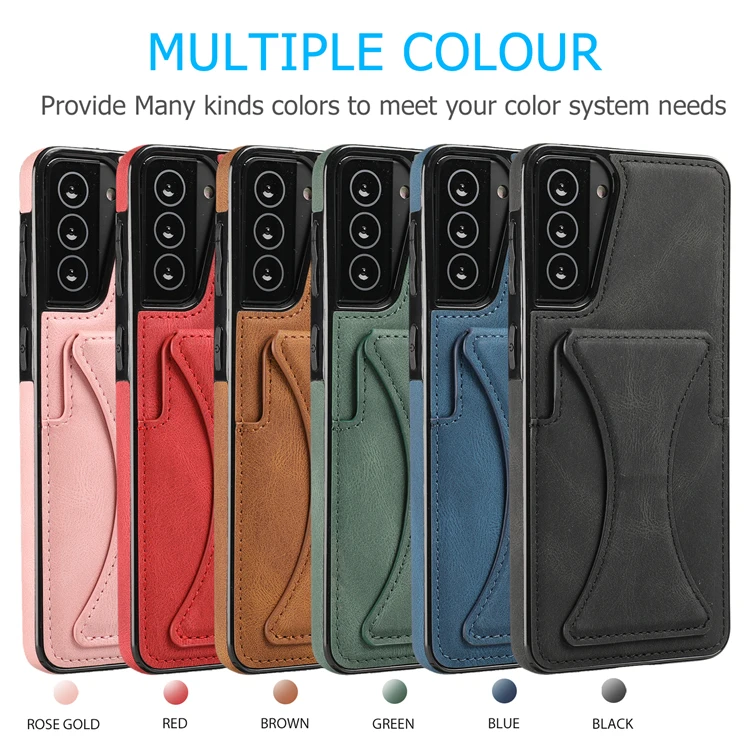 for Samsung Galaxy S21 S10 S20 Plus Ultra S10E S20 FE Case Luxury Slim Fit Premium Leather Card Slots Shockproof Kickstand Cover