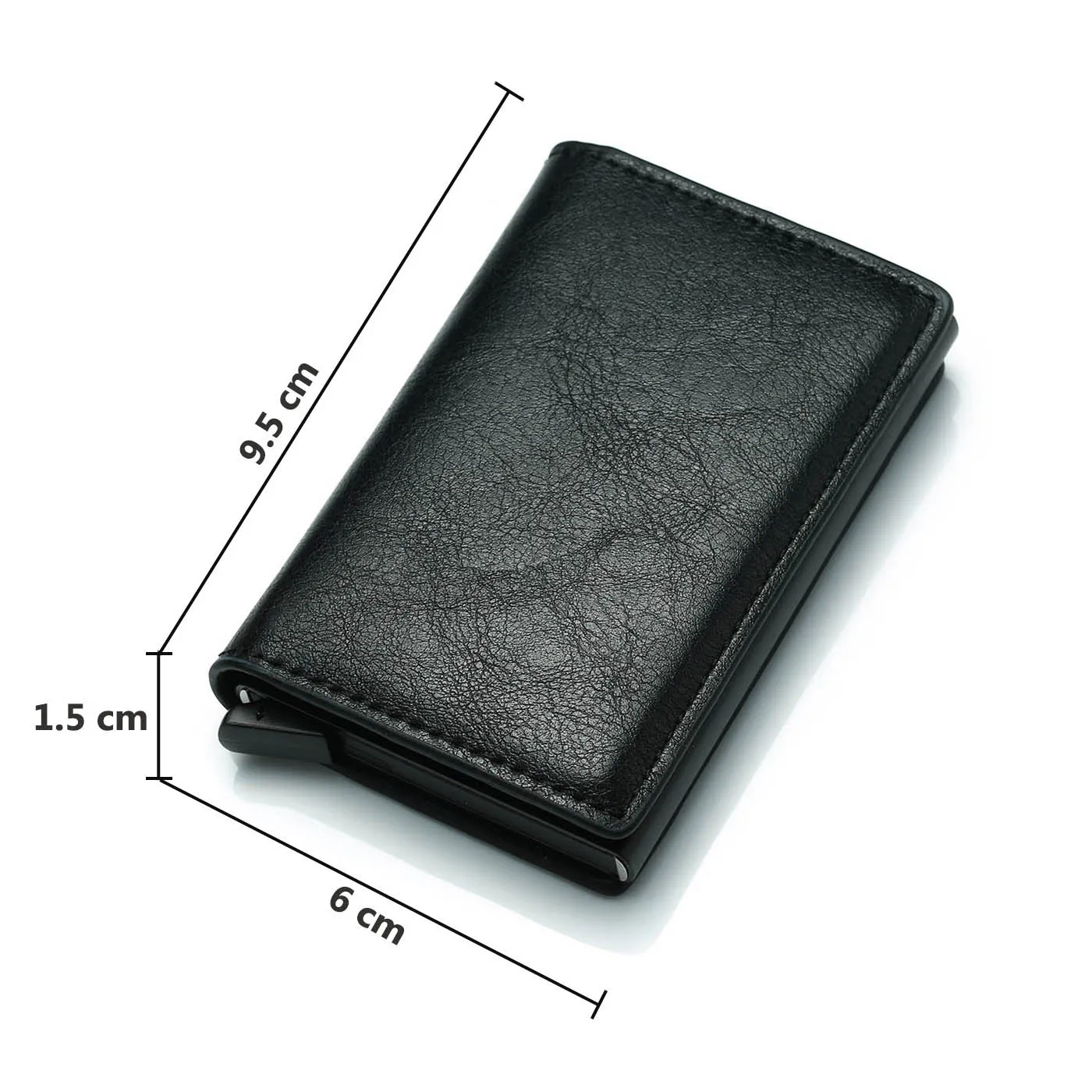 Модный мужской кредитный держатель для карт, Анти RFID Блокировка, кожаный маленький кошелек, чехол для ID карты, металлический защитный кошелек для женщин