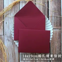 20 шт./компл. пустые красные бумажные утолщенные конверты приглашение на празднование свадьбы поздравительные открытки подарок на день