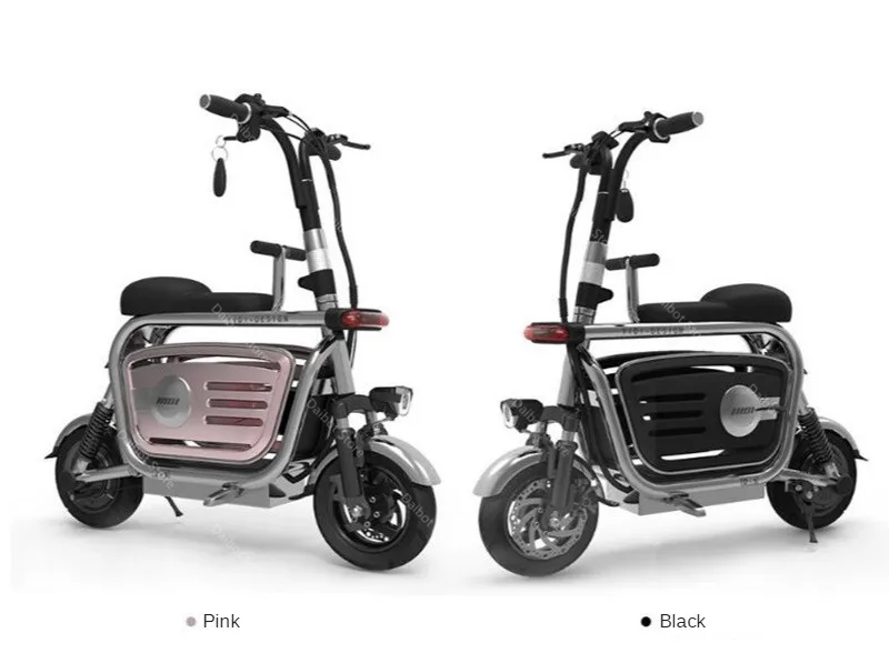 Electric Folding Bicycle Two Wheels Electric Bicycles Electric Scooter For GirlsLadies With SeatPet Basket 48V 80KM 40KMH  (6)