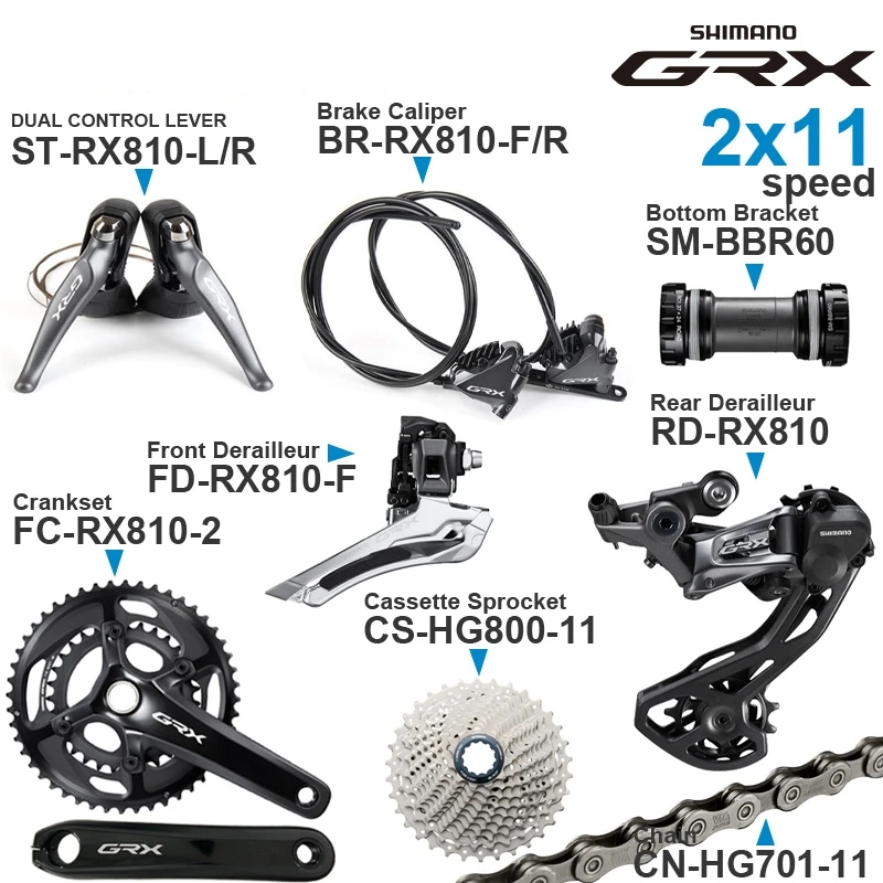 SHIMANO GRX RD-RX810 2×11 ロー30-34T GRX REAR DERAILLEUR 11s (FOR 11-30/32/34T)