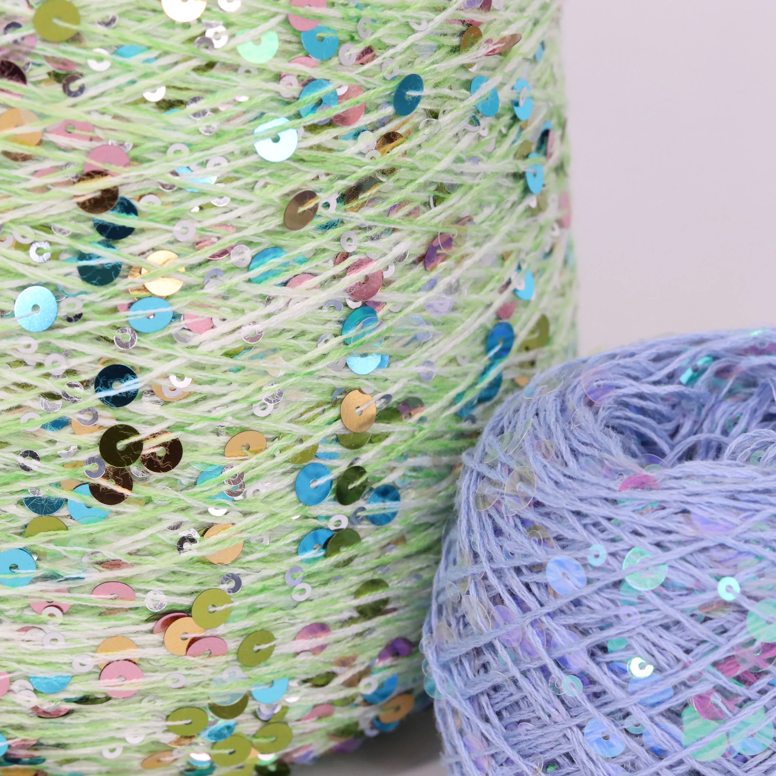 Пряжа с Ппайетками 50G Acrylic Hand Knitiing Yarn Cotton Wool Crochet Yarn 3mm+6mm Sequins Thread for DIY Grament 3