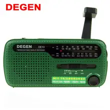 DEGEN DE13 FM AM SW радио Кривошип Динамо солнечной энергии аварийное Ретро Радио A0798A мир приемник портативный интернет радио