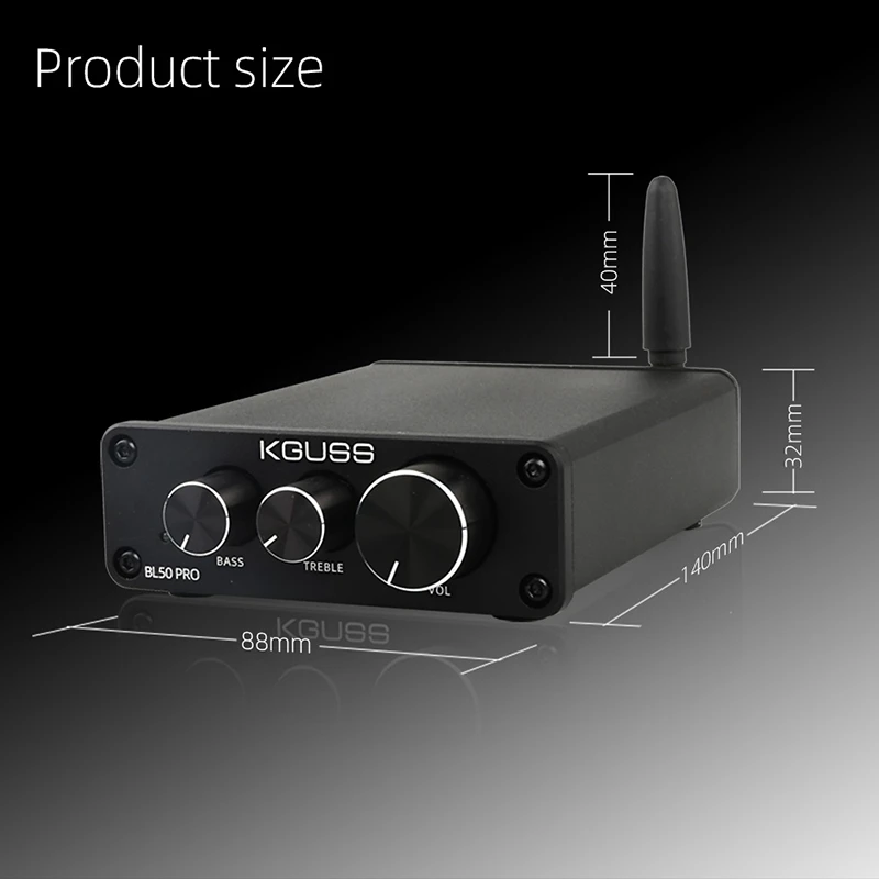 KGUSS BL50 PRO Bluetooth 5,0 усилитель цифровой усилитель TPA3116D2 HIFI 50Wx2 аудио усилитель мощности-вилка США
