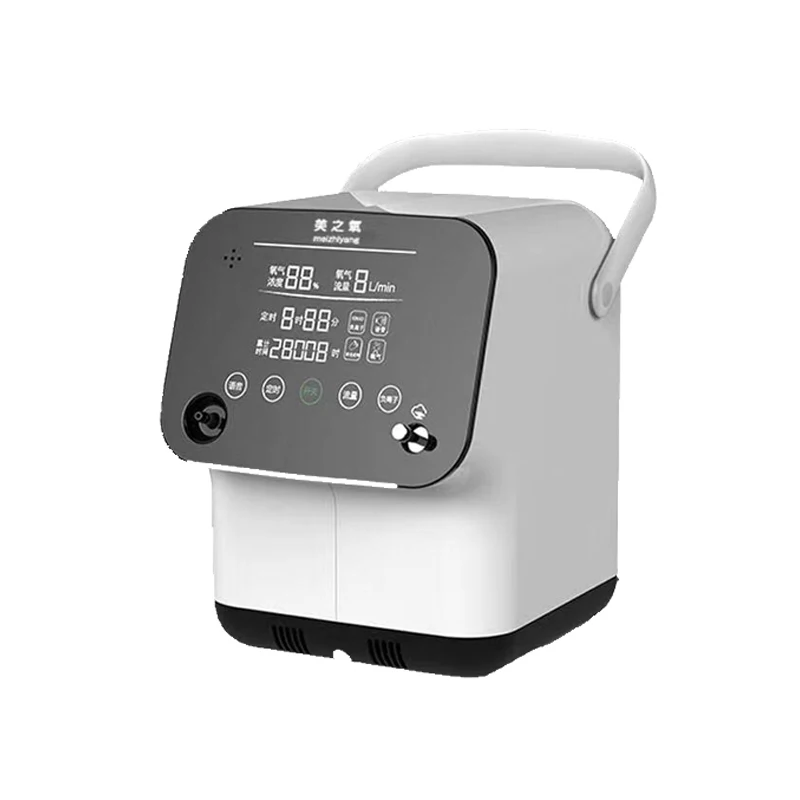 Concentrador portátil do oxigênio mini máquina 1-6l/min do oxigênio ajustável para o monitor da saúde do agregado familiar do purificador de ar do sono
