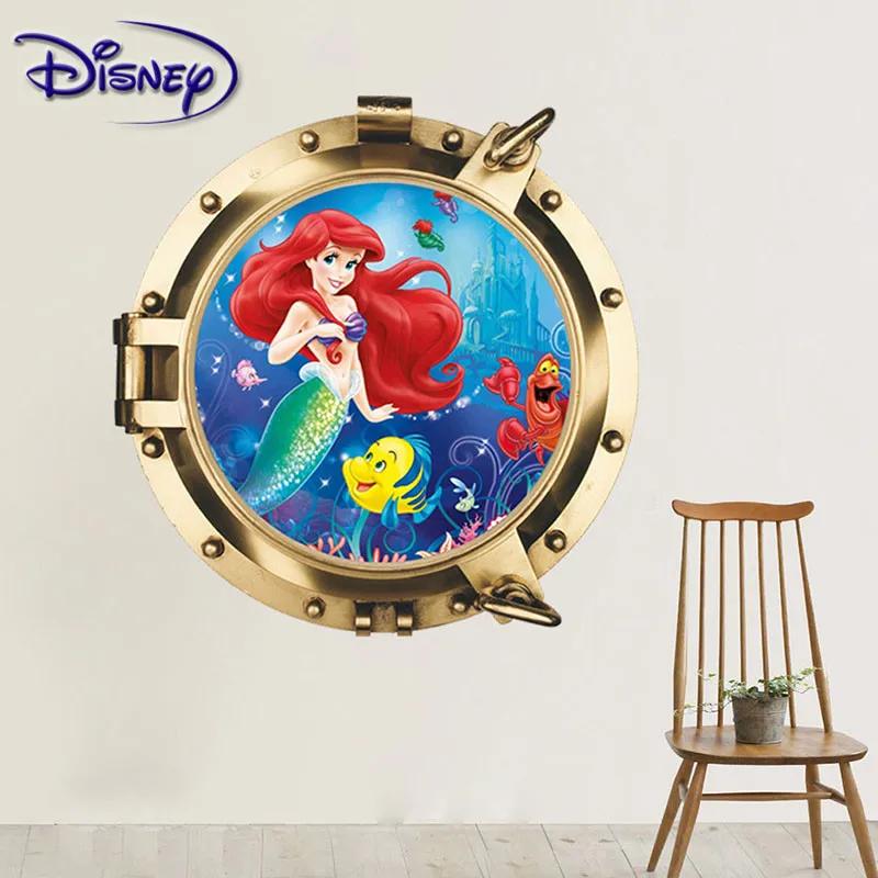 Disney 3D стерео стикер мультфильм Русалка подводная лодка Детская комната Наклейка s ТВ фон украшение стены ПВХ стикер s