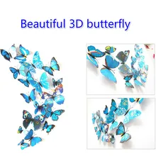 12 шт./компл. красивые 3D настенное украшение в виде бабочки Стикеры для декора стен и Украшения в спальню ПВХ бабочки для холодильника Стикеры Украшения в спальню