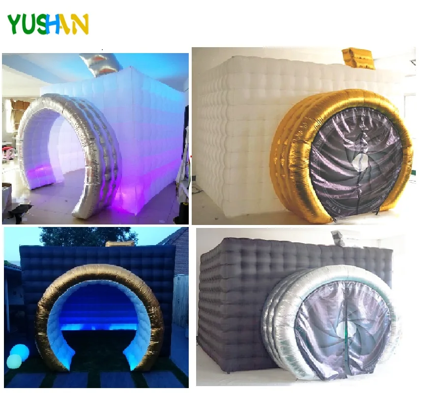 New Style Camera Shape Inflatable Photo Booth Inflatable Tent Wedding Booth Inside with LED lights for Wedding Advertising Party