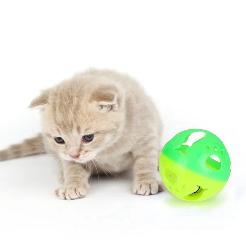 Игрушка в виде кошачьего мяча с колокольчиком внутри котенка головоломка игрушка для домашних питомцев кошек красочные шарики игрушка диаметр 11 см интерактивная игрушка для кошек