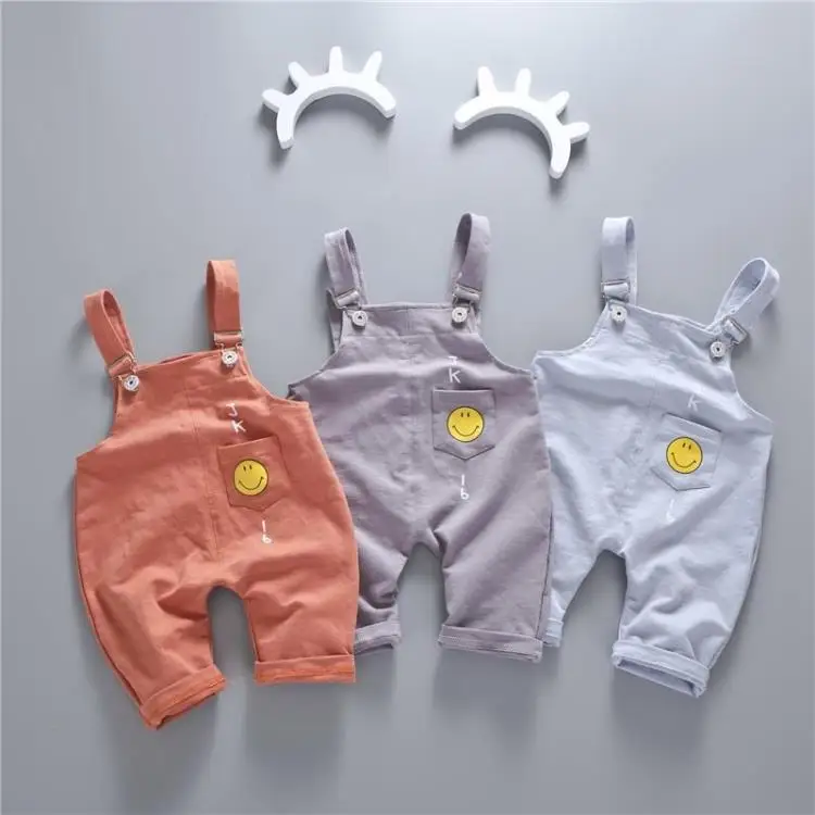 New Style Summer Wear Baby Girls Suspender Pants Pure Cotton Infant One-piece Pants Summer Thin 1-3 Years Old Capri Pants F