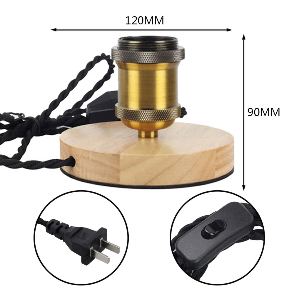 圆盘灯座-旋转环-黄古铜色-按钮开关