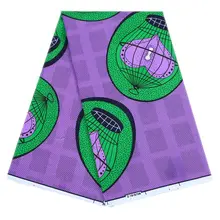 Модная африканская Анкара высокое качество лучший настоящий гарантированный голландский воск зеленый и фиолетовый набивной ткани 6 ярдов \ Лот