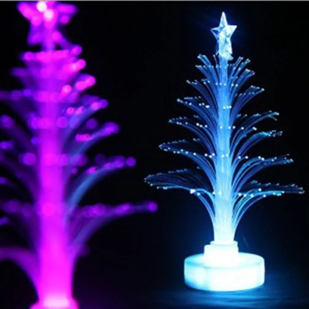 Led Colorful Luminous Christmas Tree Mini Fiber Tree Decorations Night Light Christmas Luminous Lights