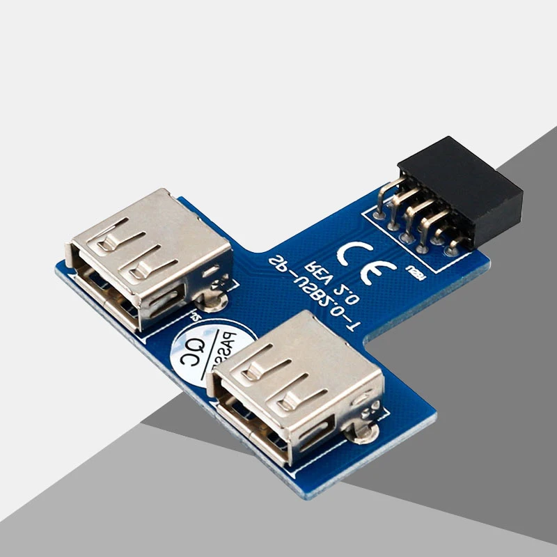 style 2 USB концентратор 9Pin PC хост Внутренняя Материнская плата USB 2,0 концентратор 9Pin до 2 портов USB Женский сплиттер конвертер печатная плата расширитель карты - Цвет: style 2