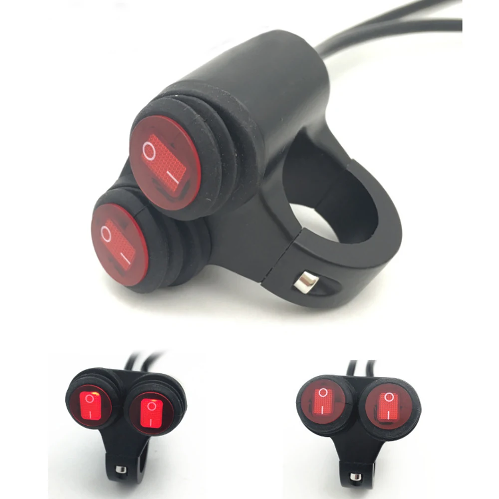 

Motorcycle handlebar light switch aluminum alloy dual channel dual spotlight handlebar switch with work instruction