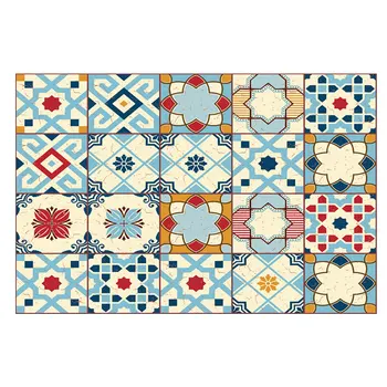 

Net Red Flower Brick Door Mat American Retro Entrance Entrance Lobby Bathroom Non-Slip Mat Can Be Cut Silk Ring Carpet AE50MD