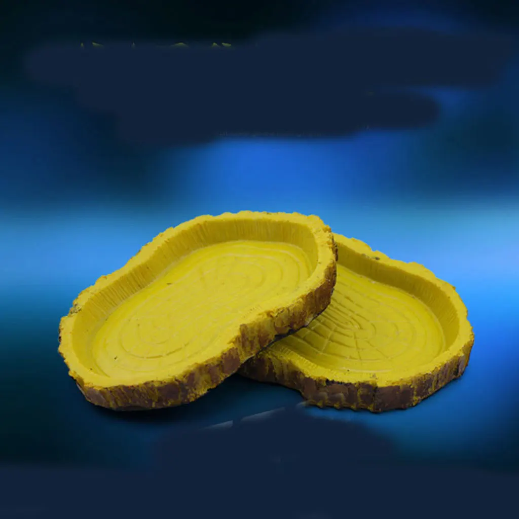 Reptile Home Decoration Resin Feeding Bowl Tortoise Gecko Food Water Dish