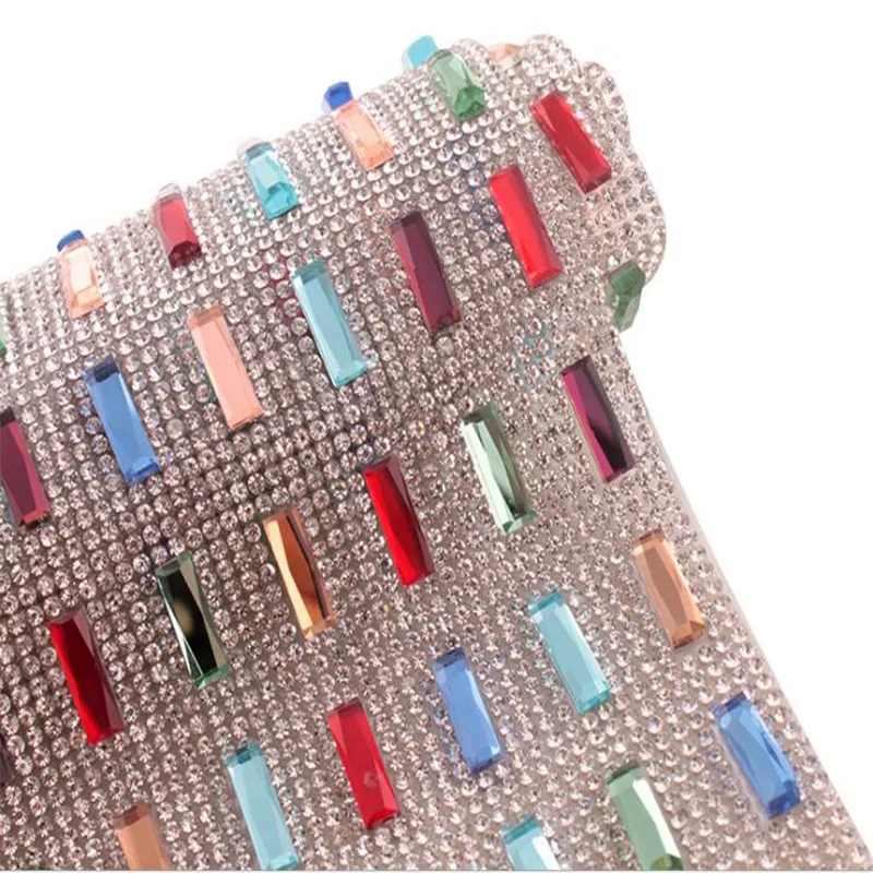 

5*15 flat bottom rectangular glass horizontal version double enveloping A back rubber mesh drill shoe flower luggage clothing