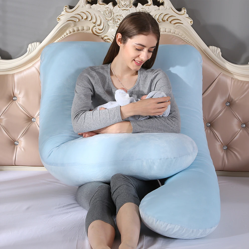 Подушка для беременных и кормящих беременных женщин u-образная хлопковая подушка для тела для беременных подушка для поддержки сна для спящий на боку для беременных женщин