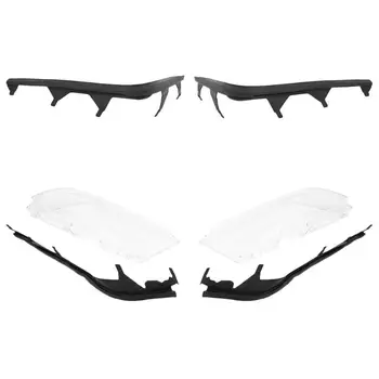 

Left/Right Headlight Lens with Cover Strip Masks Headlights Cover Lens Headlight for BMW 3 Series E46 4 Door 2002-2005