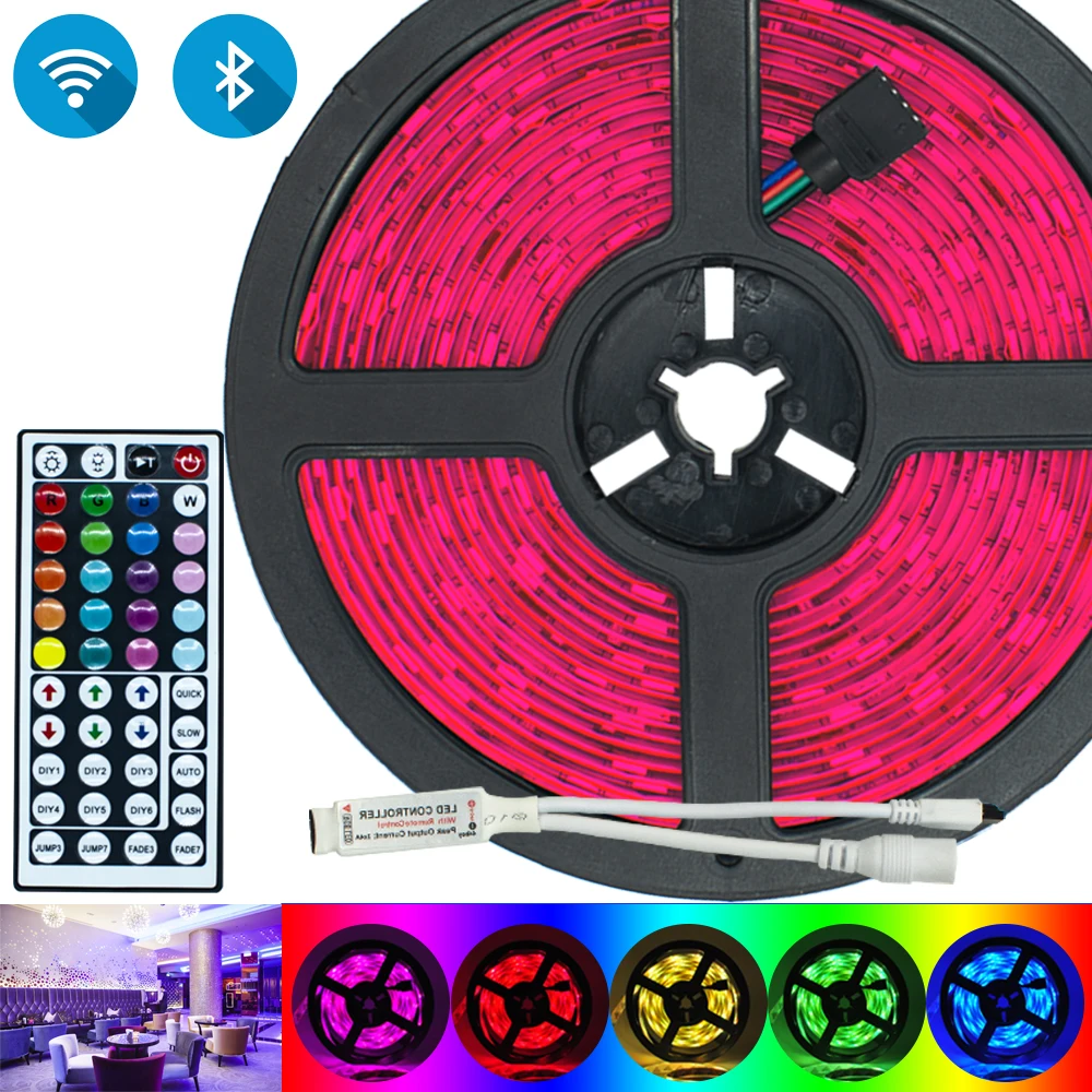 

LED Strips Lights RGB 2835 Bluetooth Waterproof Flexible Lamp Tape Ribbon Diode DC12V 10M Living room home decoration