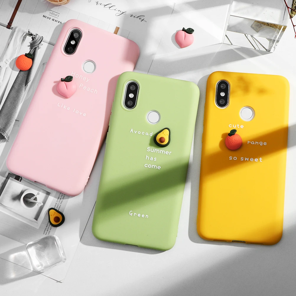 Милый мягкий ТПУ чехол с 3d изображением фруктов для Xiaomi Redmi K20 S2 Note 6 6A 5 5A 7 7A 8 8A 8T 9 SE