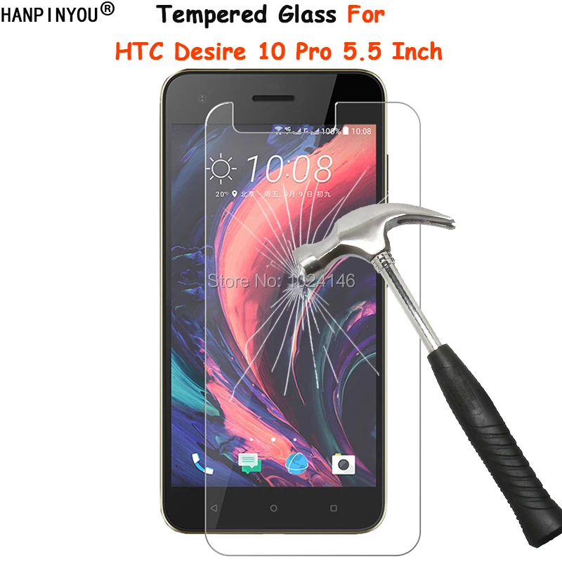 

For HTC Desire 10 Pro 10pro 5.5" Clear Tempered Glass Screen Protector Ultra Thin Explosion-proof Protective Film + Cleaning Kit