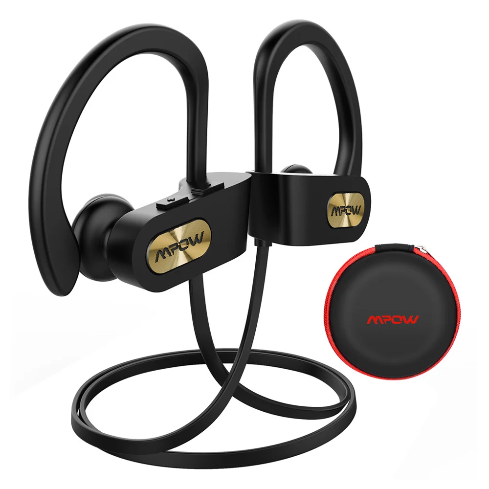 Mpow пламя Bluetooth наушники IPX7 водонепроницаемый беспроводной гарнитура Handsfee спортивные наушники с микрофоном и 7 ч Время воспроизведения для телефона - Цвет: Black and Gold