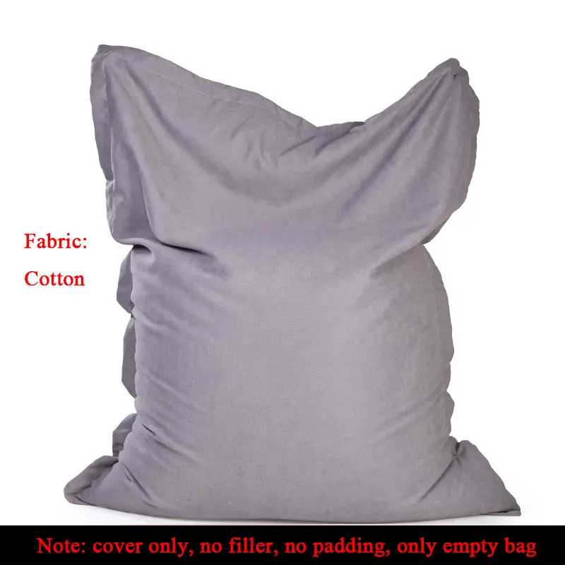 140x180 см кресло мешок диван крышка стулья для отдыха диван кровать Beanbag Pouf слоеный диван татами османское сиденье мебель для спальни - Цвет: Cotton cloth Grey