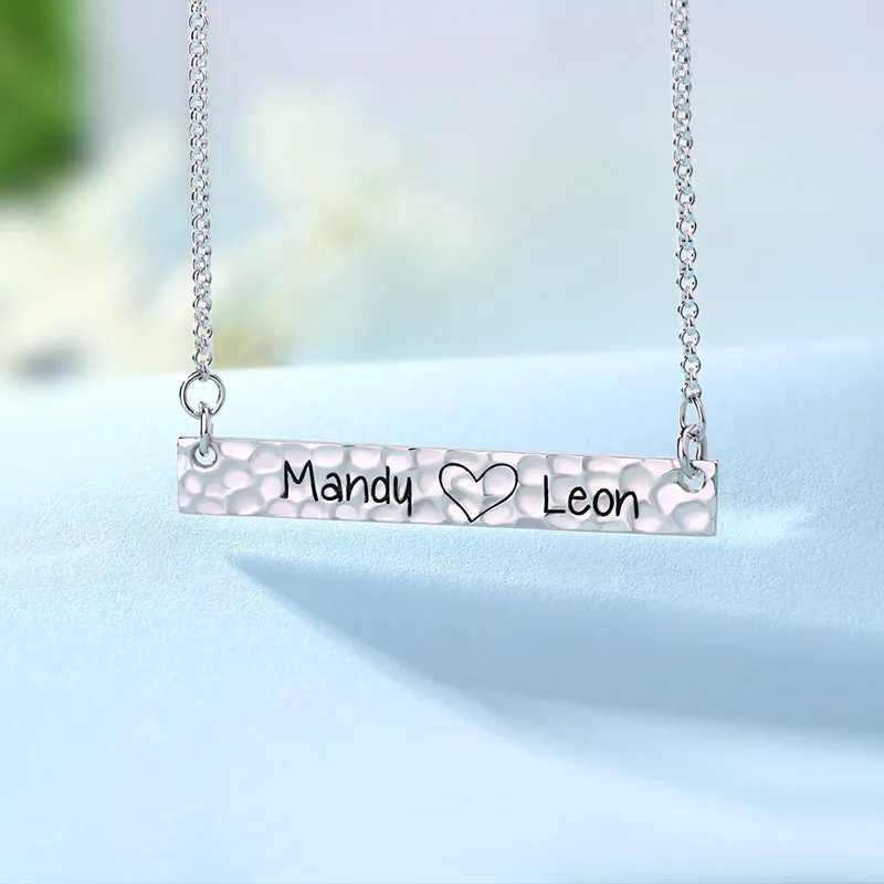 

XiaoJing 925 Sterling Silver Personalized Jewelry Custom necklace engrave name handmade pendant chain for women Valentine gift