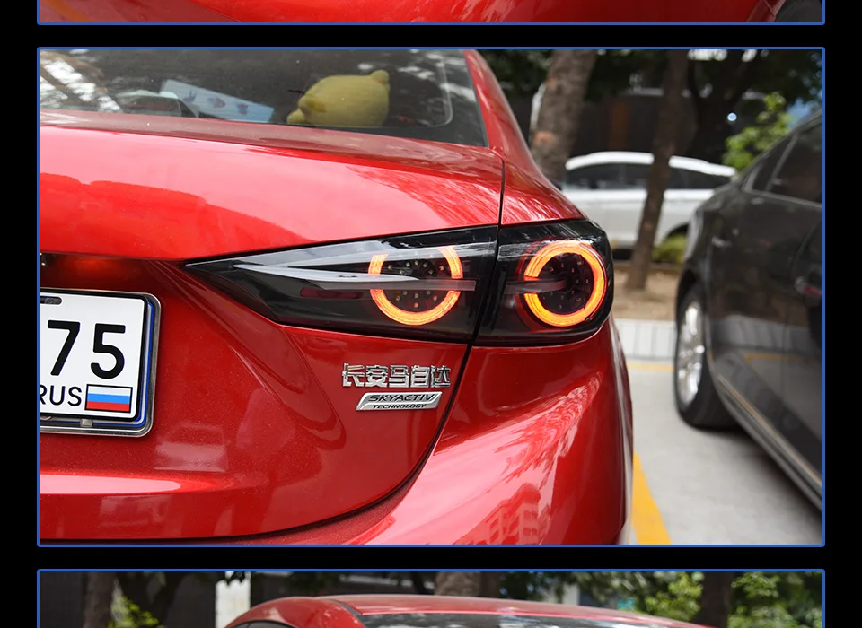 AKD Тюнинг автомобилей задние фонари для Mazda 3 Мазда 3 Axela- задние фонари светодиодный DRL ходовые огни Противотуманные фары с ангельскими глазками задние фонари