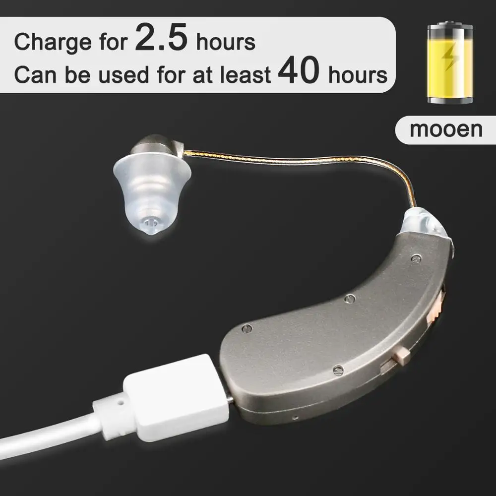 Rechargeable Hearing Aid for Elderly Moderate to Severe Loss