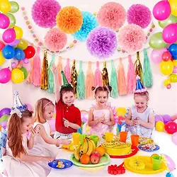 Бумажная партия цветная ткань цветы празднование дня рождения Хэллоуин украшения 18 шт цветочные шарики для свадьбы для домашней вечеринки