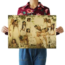 [B03] Свадебная Группа фото-Ностальгический ретро плакат из крафт-бумаги экран для помещений кафе декоративная живопись